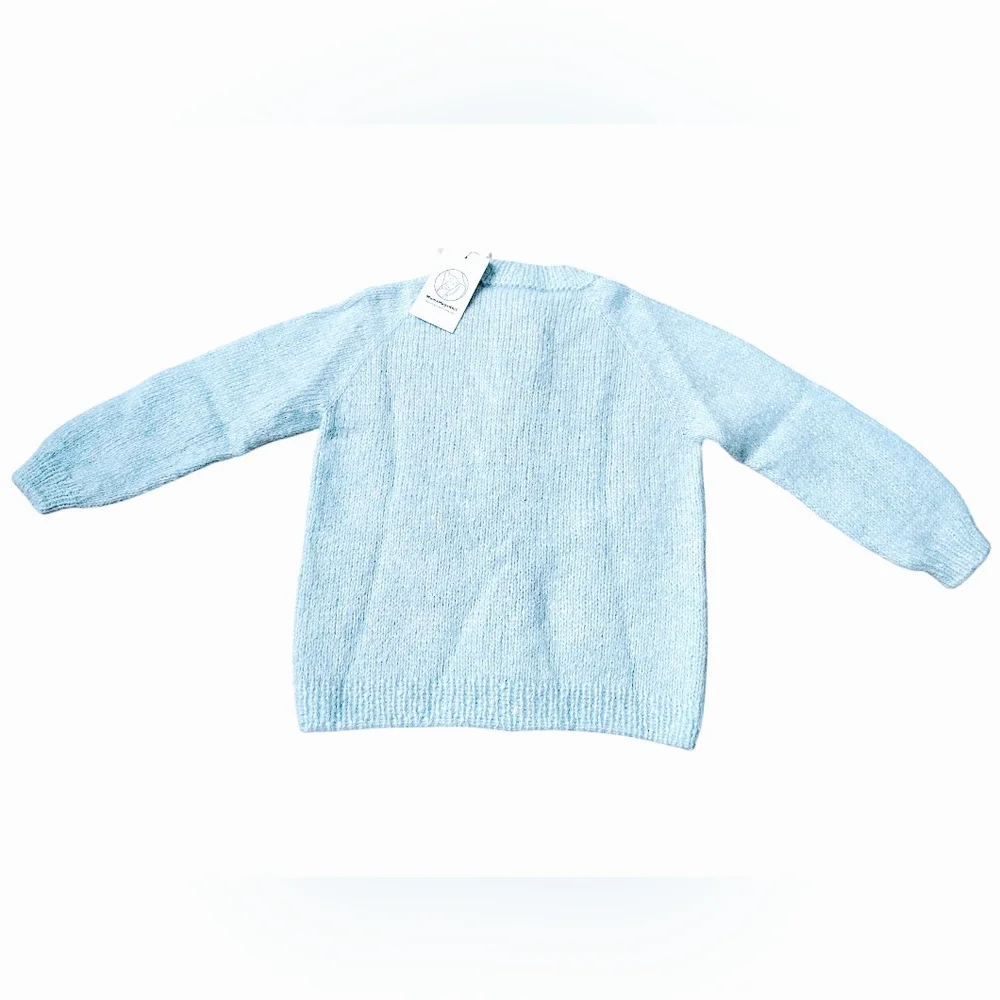 Boutique MumsHugsKnit Light Blue Handmade Cardigan with Goose Design - Picture 8 of 8